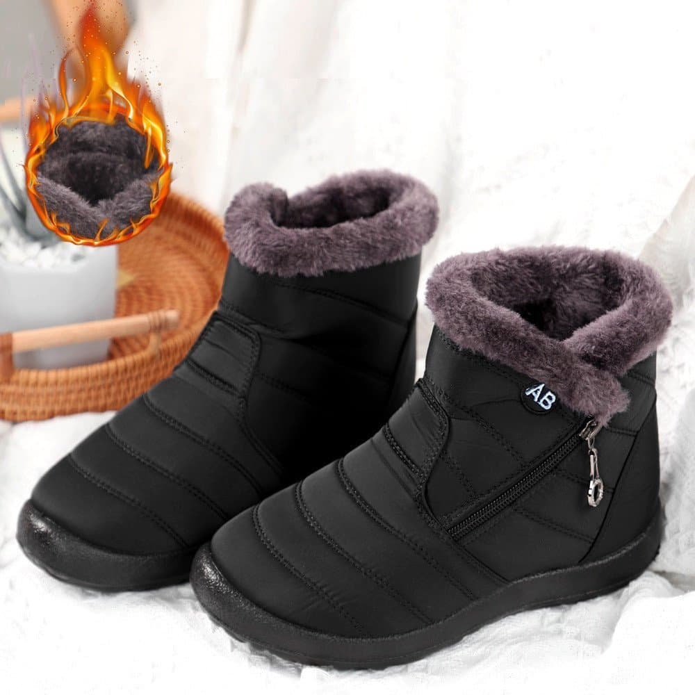 Botas De Inverno Femininas Para Neve, Botas De Cano Curto Impermeáveis ​​em Camurça, Tamanhos 35/36/37/38/39/40/41