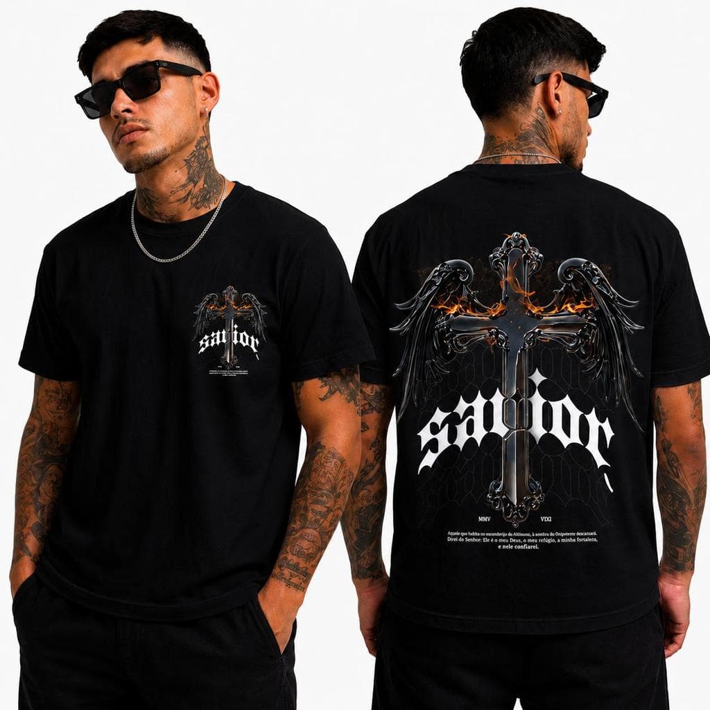 Camiseta Masculina 100% Algodão com Estampa HD e Logo Discreto na Frente Confortável e Versátil para Uso Diário