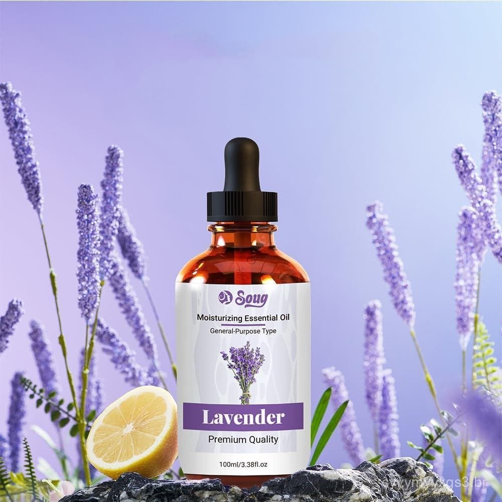 Óleo de Lavanda, Óleo Corporal Hidratante Puro e Natural para Cuidados com a Pele, Óleo Essencial Multiuso para Aromater