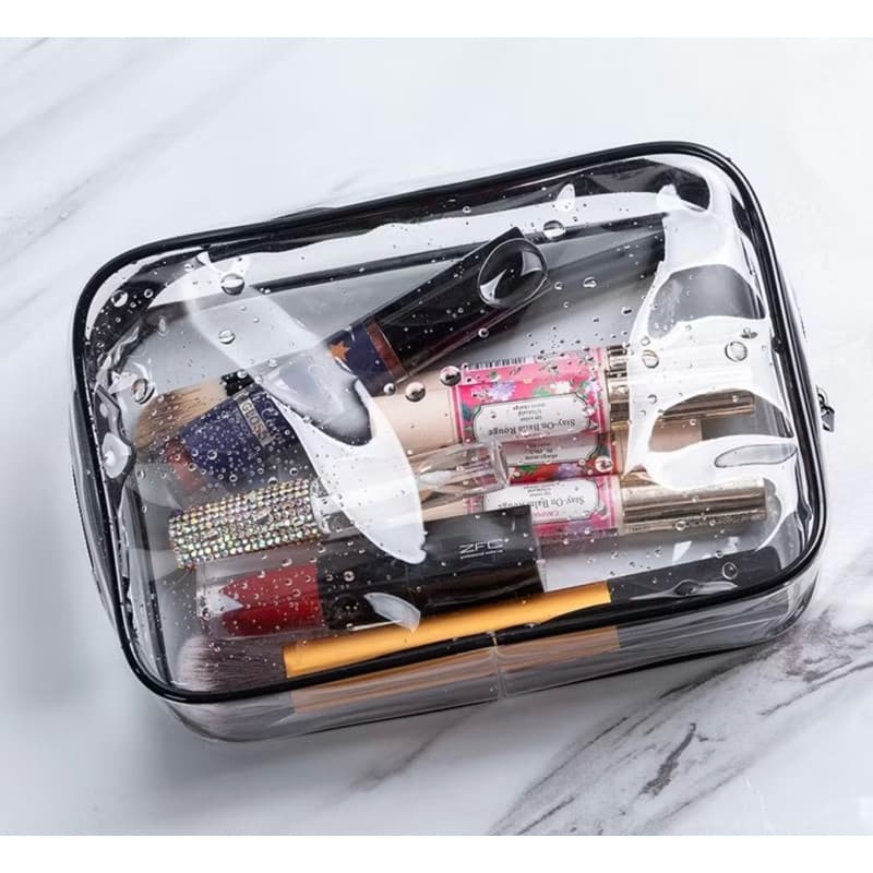 Estojo Transparente Organizador Grande Necessaire Escolar 6656