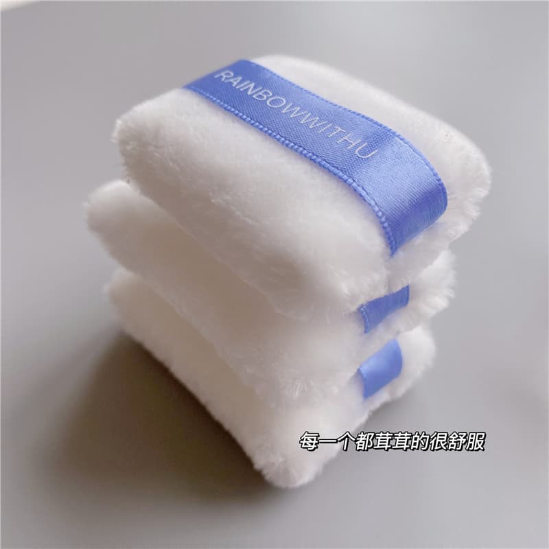 Veludo longo sedoso alemão!Quadrado reunindo pó prensado solto puff pó solto configuração puff veludo gancho pelúcia Blu