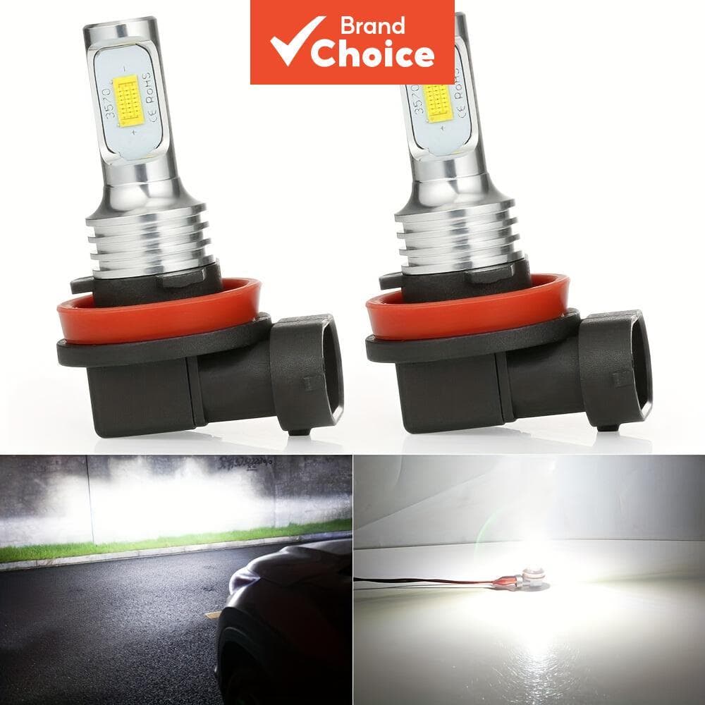 2 peças Lâmpadas LED H11 H8 H9 para Neblina/Farol de Condução DRL 6000K Branco, Lâmpadas para Faróis LED com chip CSP