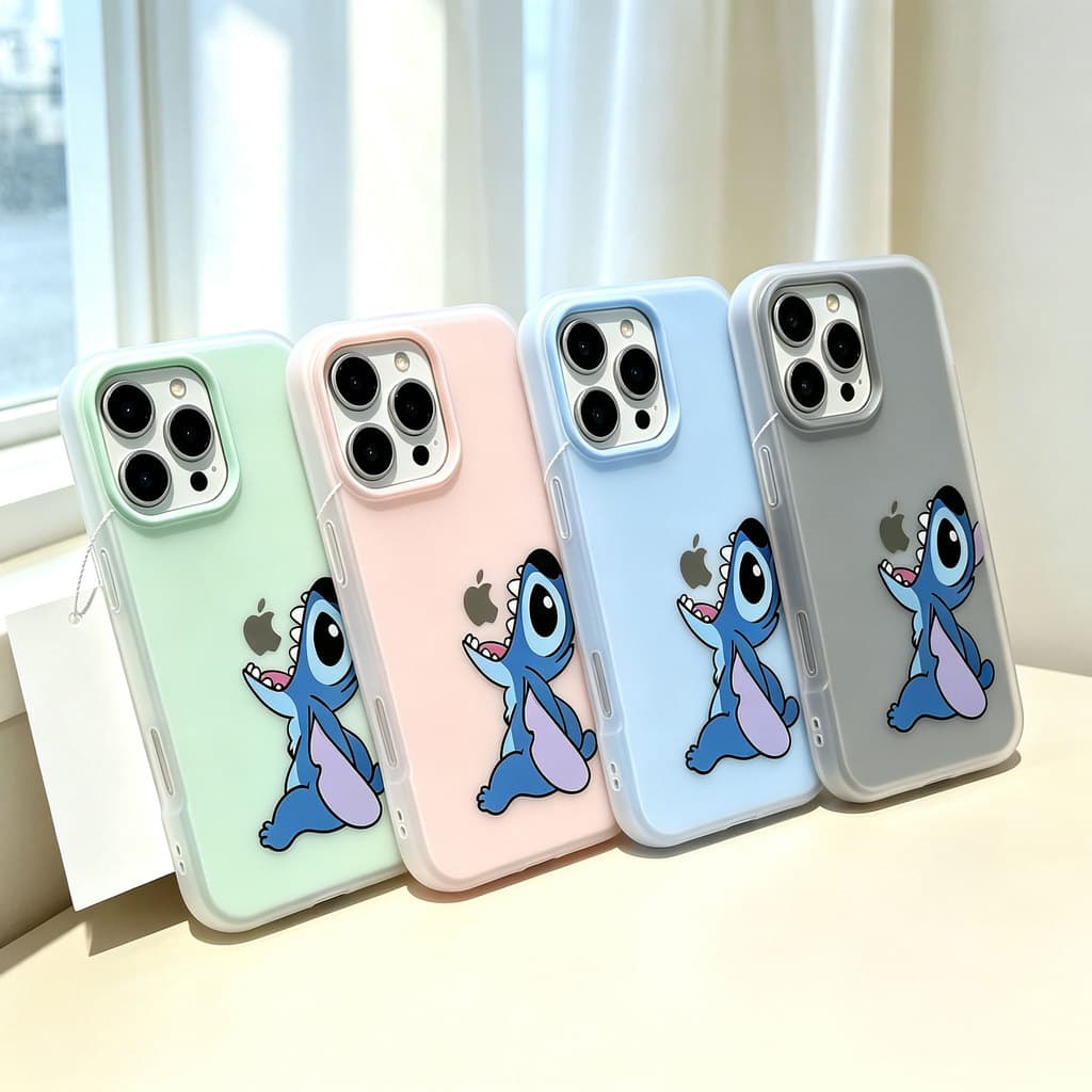 Cartoon Adorável Removível Capa Capinha 2 Em 1 Para iPhone 17 Air 16 15 14 Plus 13 12 11 Pro Max 16e Silicone Macio