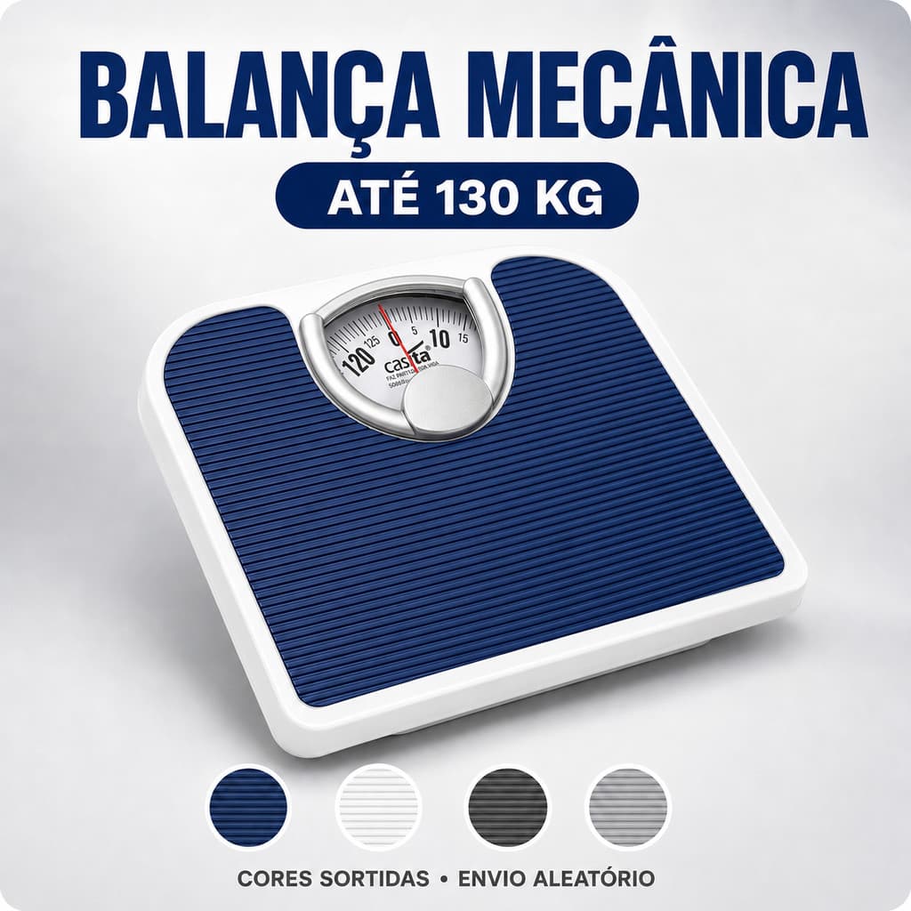 Balança de banheiro ate 130kg, balança mecânica corporal academia cor aleatória peso corporal antiderrapante