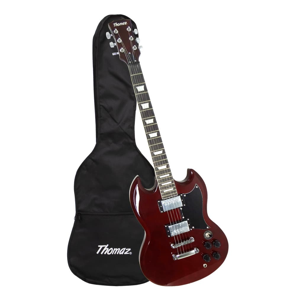 Kit Guitarra Elétrica SG TEG 340 Vinho com Capa Thomaz