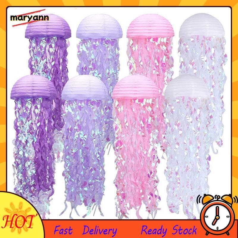 Lanternas De Água-Viva Papel Decoração Pendurada Decorações Purpler