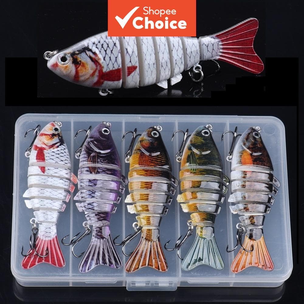 5 Peças Iscas Artificiais 10 Cm Com Caixa , Adequadas Para Baixo Pavão , Espadarte , Traira , Snook , Pesca , Peixe De Á