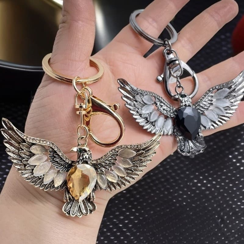 xiangbao Vintage Hawks Design Chaveiro Com Pedra Natural De Olho De Gato Para Aparência Elegante