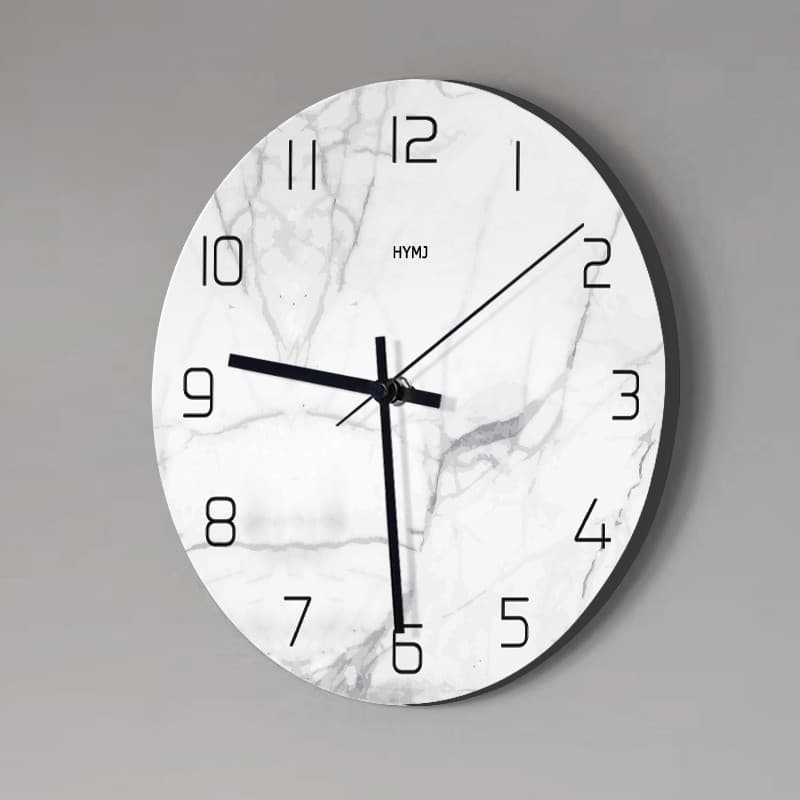 Padrão de mármore relógio de parede sala estar arte quartzo moda doméstica 2026 novo estilo relógio pendurado na parede