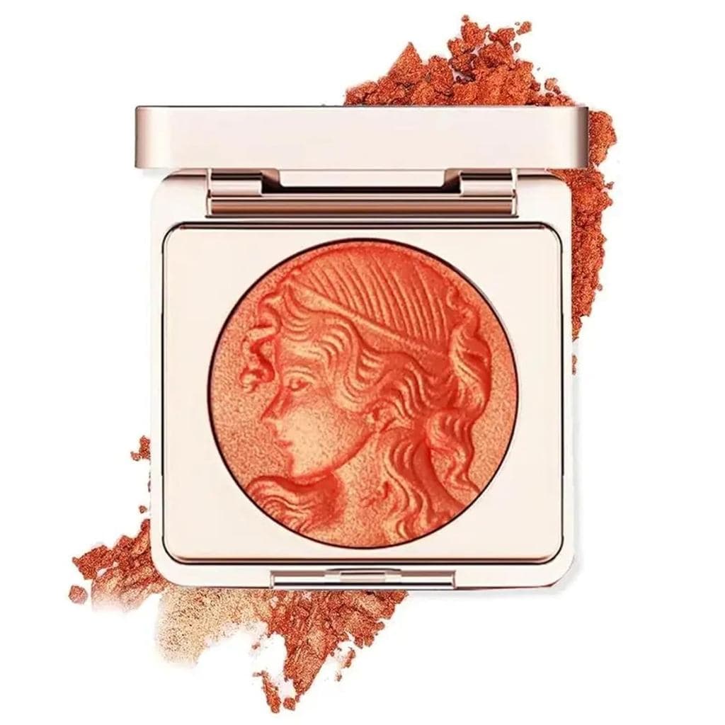 Paleta de Blush em Pó Suave com Efeito Relevo para as Maçãs do Rosto, Paleta de Maquiagem Blush Coreana, Paleta de Blush