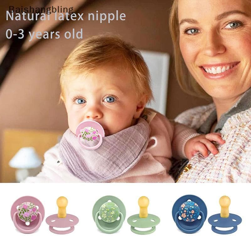 Bsbl 0-3 Anos De Idade Imitação De Leite Materno Macaron Cor Impressa Chupeta De Látex Natural Pequena Flor Forma Tampa