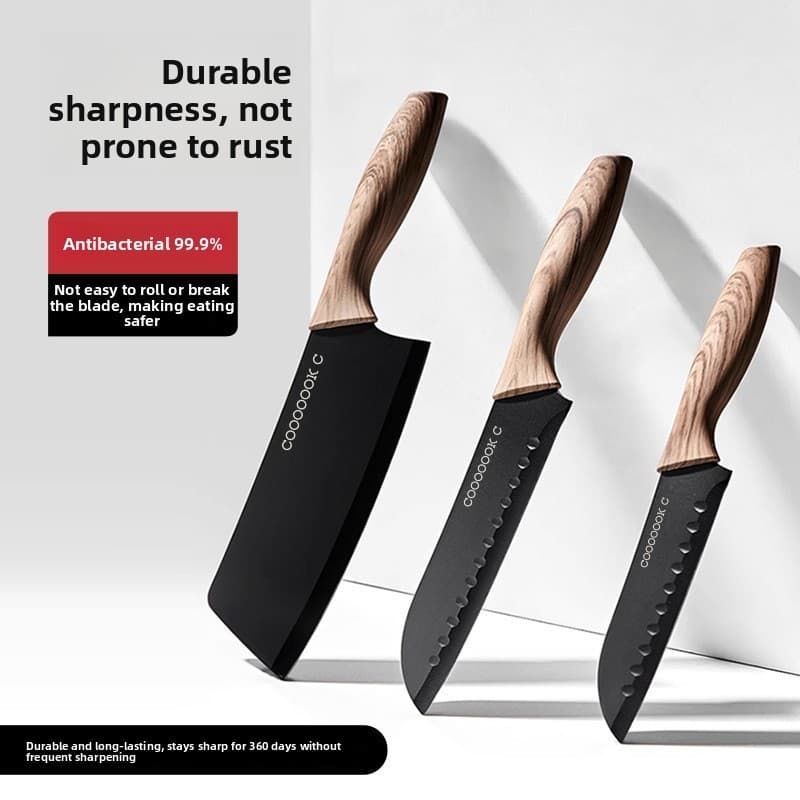 Faca de cozinha doméstica de titânio com conjunto de faca de cozinha Chef conjunto de faca especial Sunde