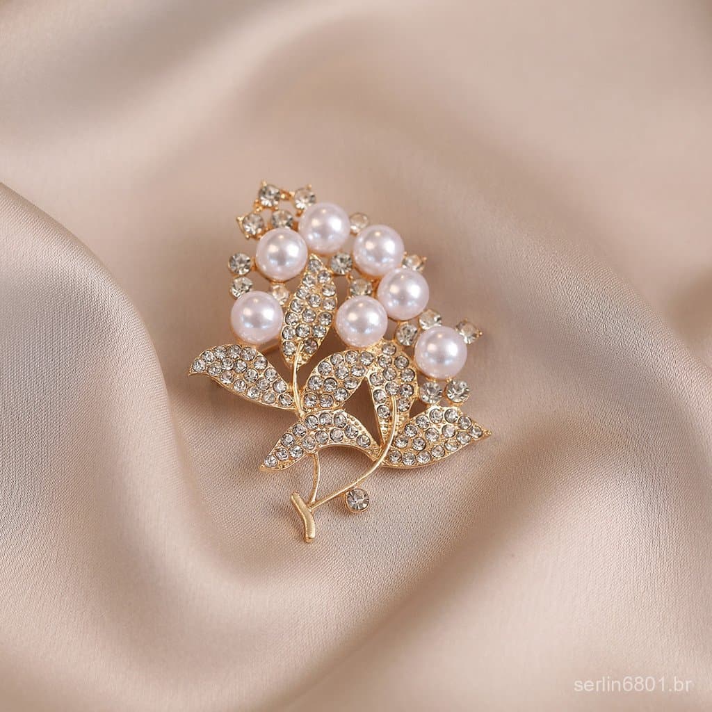 Broche exclusivo para ternos, corsage elegante e sofisticado, broche feminino de novo estilo com design de folha sofisti