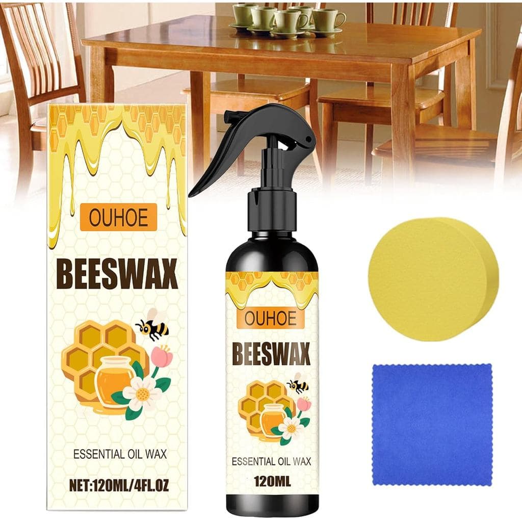 Spray de cera de abelha, polidor de móveis natural à base de cera de abelha, agente original de cuidado e reparo com cer