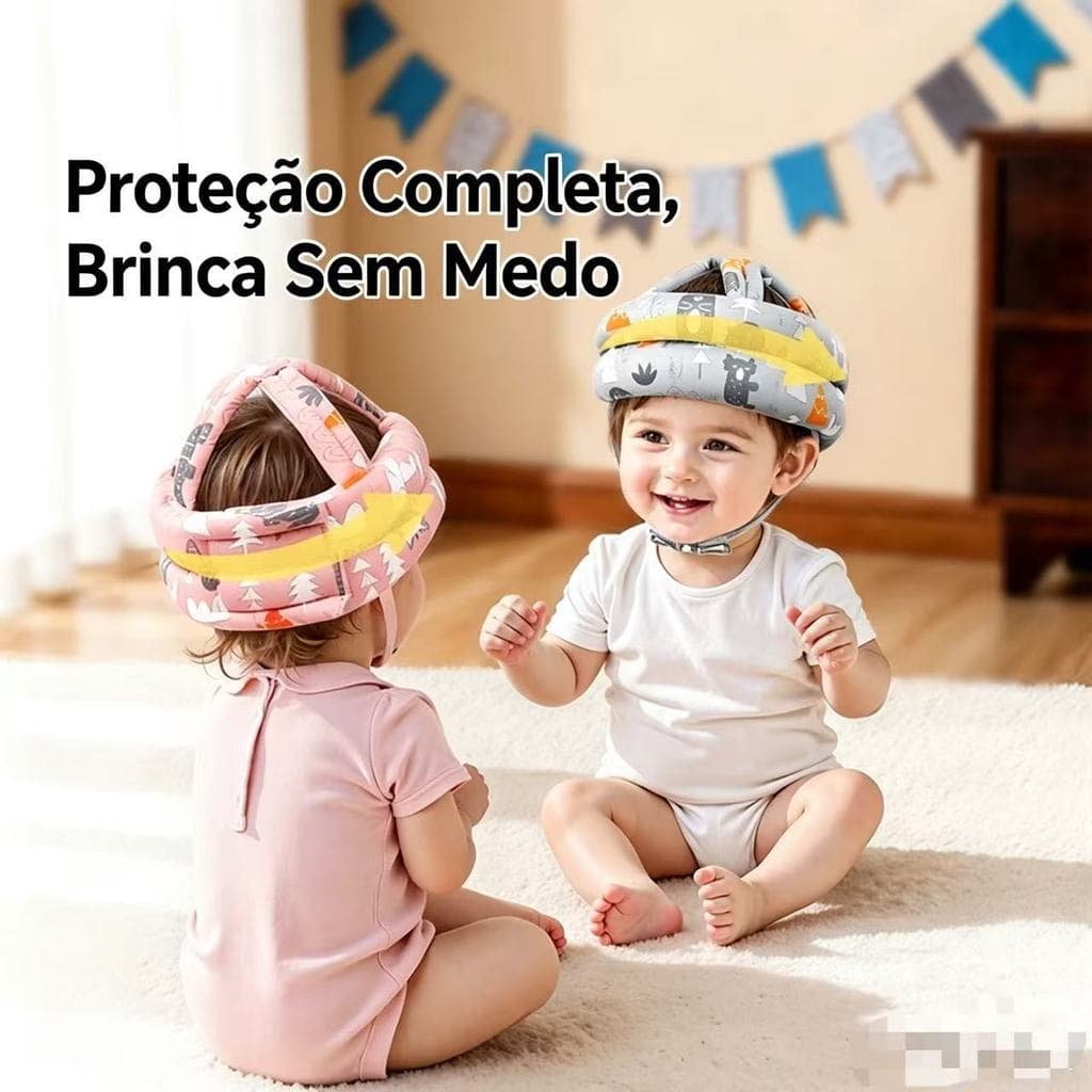 Chapéu De Proteção Infantil Capacete De Segurança Para Bebês Ajustável Anti-Colisão - Envio 24hrs H-27