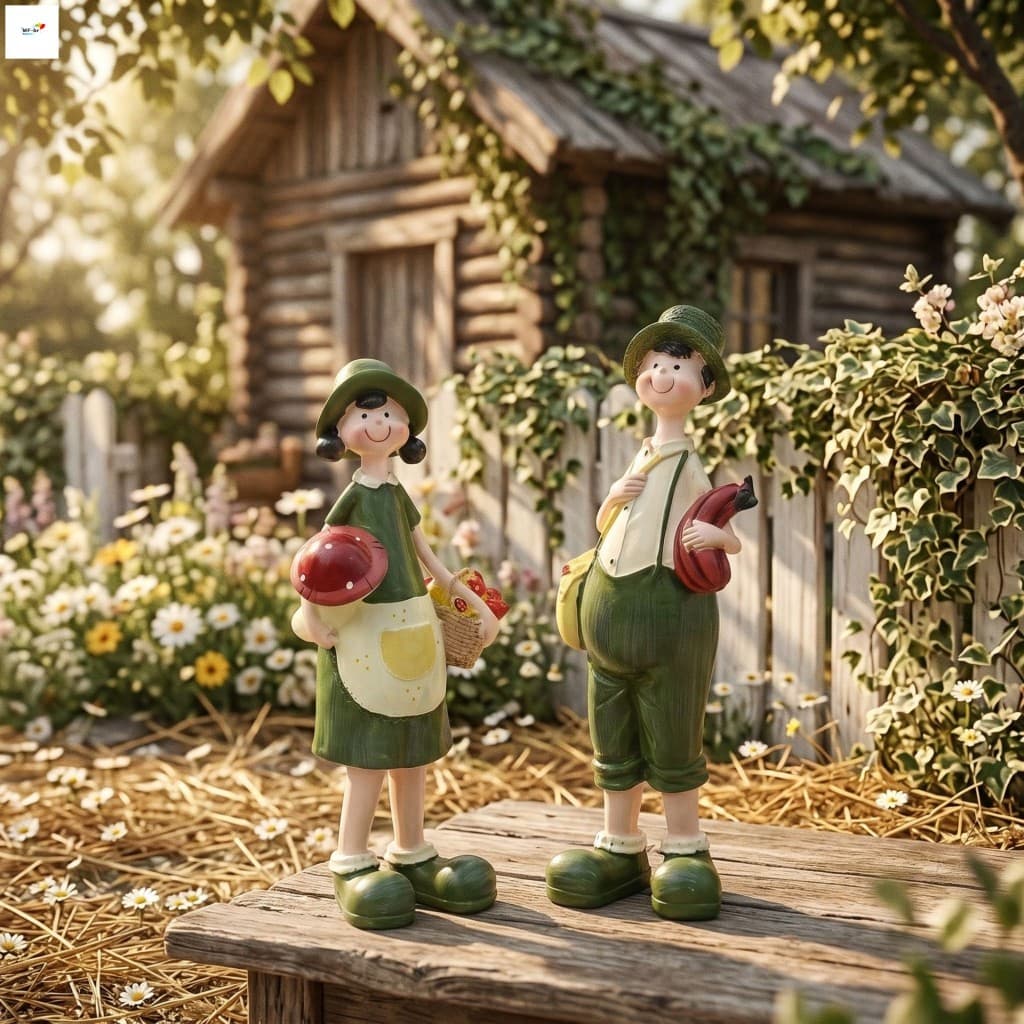 Enfeites De Casal De Resina Pastoral-Artesanato Infantil Fofo Para Decoração De Casa Dia Dos Namorados
