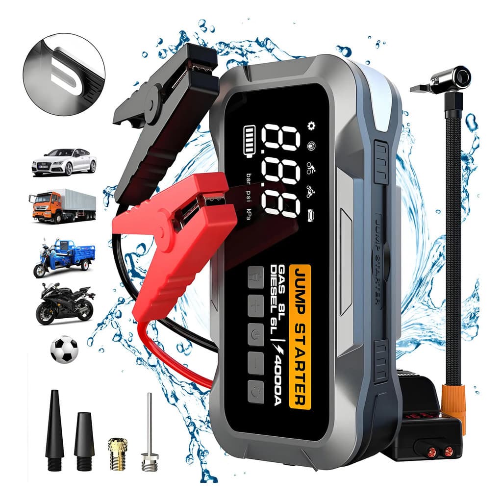 Auxiliar De Partida Automotivo Com Compressor 3000a 24000mah