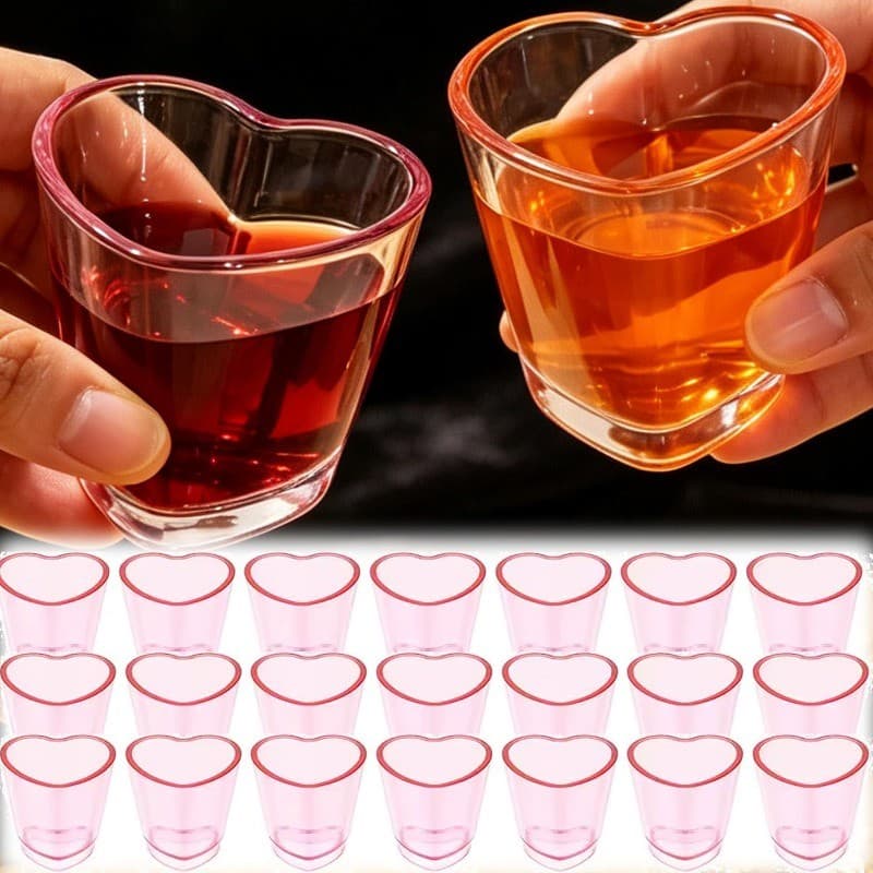 Copo De Vinho Em Forma De Coração Para Festa De 1/3/5 Unidades-Plástico De 30ml-Mini Copos De Inquebráveis-Bar , Anivers