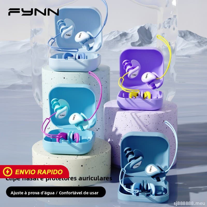 FYNN Kit Protetor Auricular e Clipe Nasal Portátil Impermeável Adulto Unissex Piscina Praia