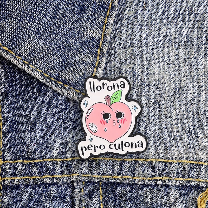 Loloroa Pero Culona Pêssego UV Broche Moda Acessórios De Roupas Mochila Crachá Joias Presente