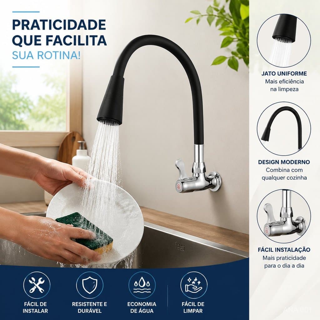 1/2/0 Pcs  De Cozinha Com Tubo Semi-Curvo Anti-Salpicadura Boa Economia De Água Difícil De Deformar