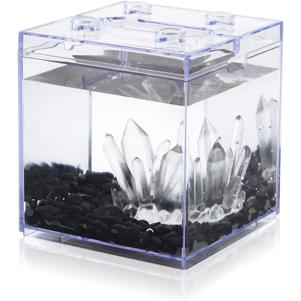 Mini Aquário para Peixe Betta, Aquário Pequeno Empilhável para Decoração de Mesa, 0,2 Galões 360 °   Kit de Aquário Rota