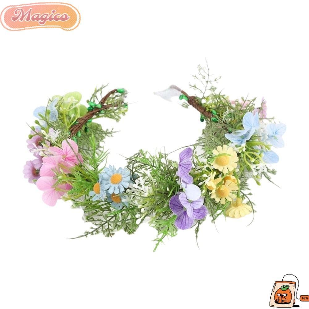 Coroa De Flores MAGICO , Decoração De Margaridas Respiração De Bebê , Faixa De Cabeça De Flor De Noiva , Artificial