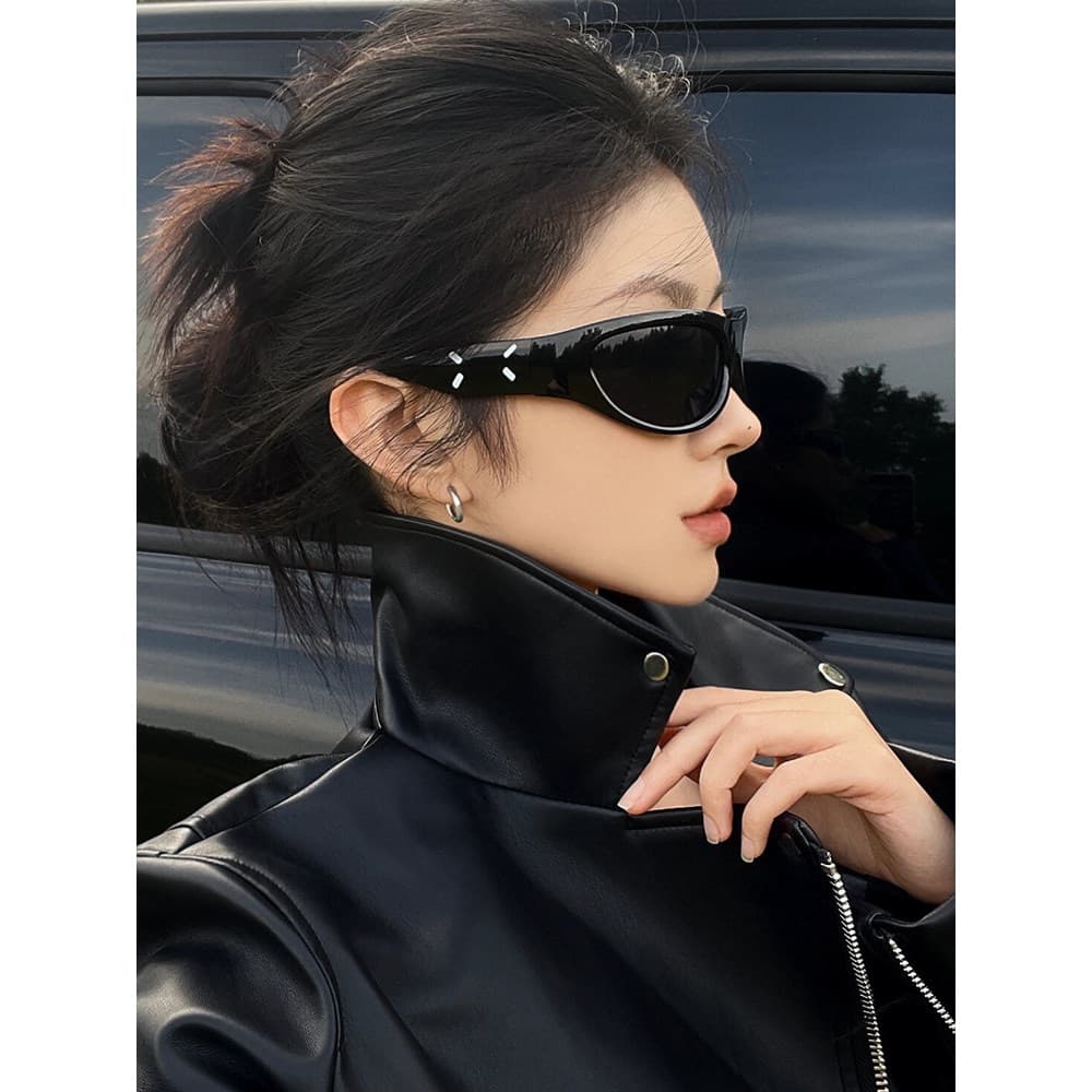 Gm óculos de sol feminino 2026 nova Jennie estilo menina quente tecnologia futura óculos de sol Y2K Retro moda