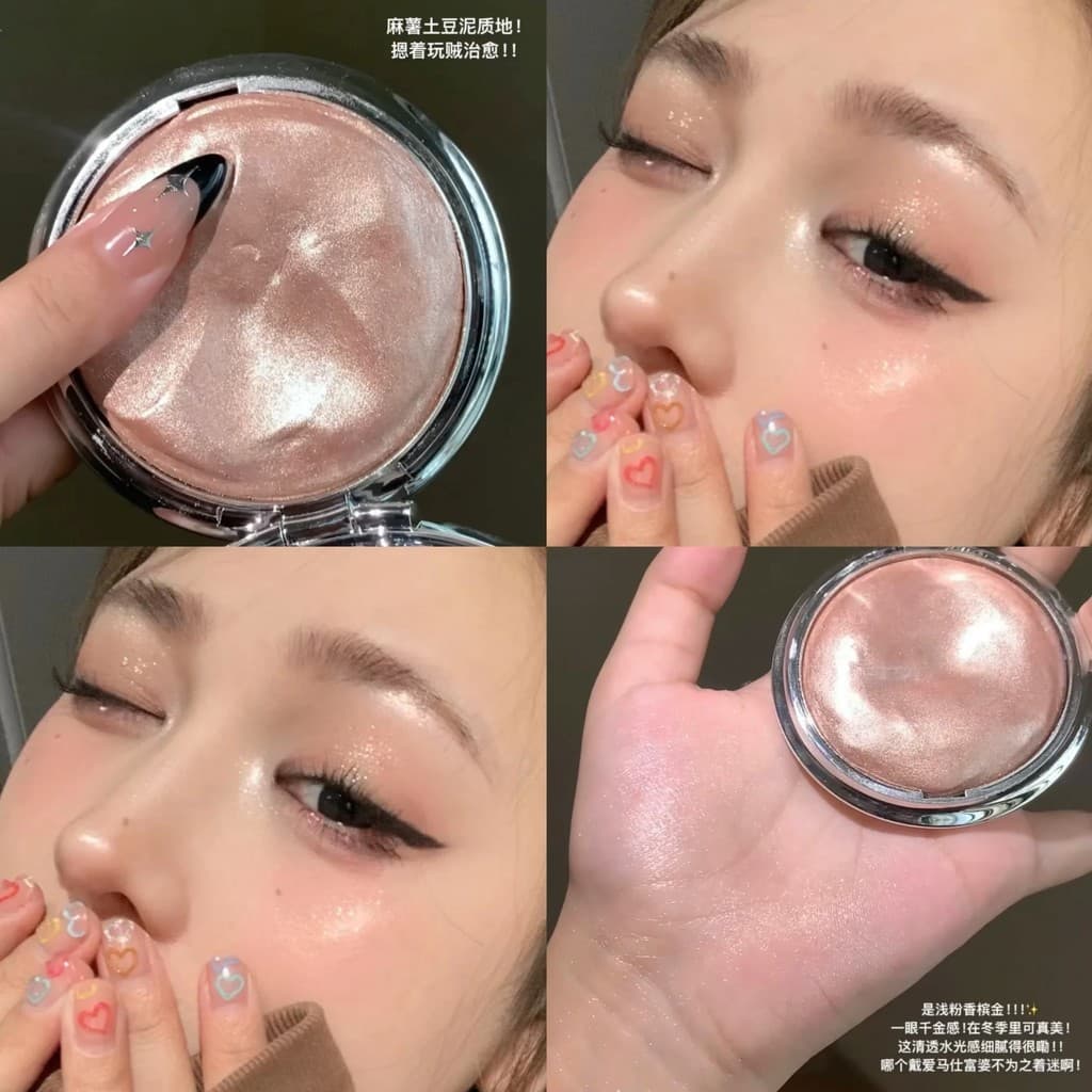 Herorange destaque creme Facial brilho champanhe ouro azul brilhante sombra purê de batatas piscando pele cremosa