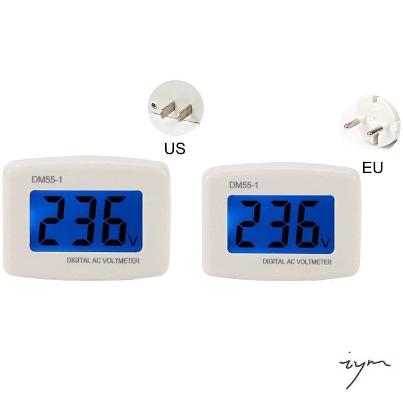 Voltímetro Digital AC DM55-Plugue Padrão Europeu