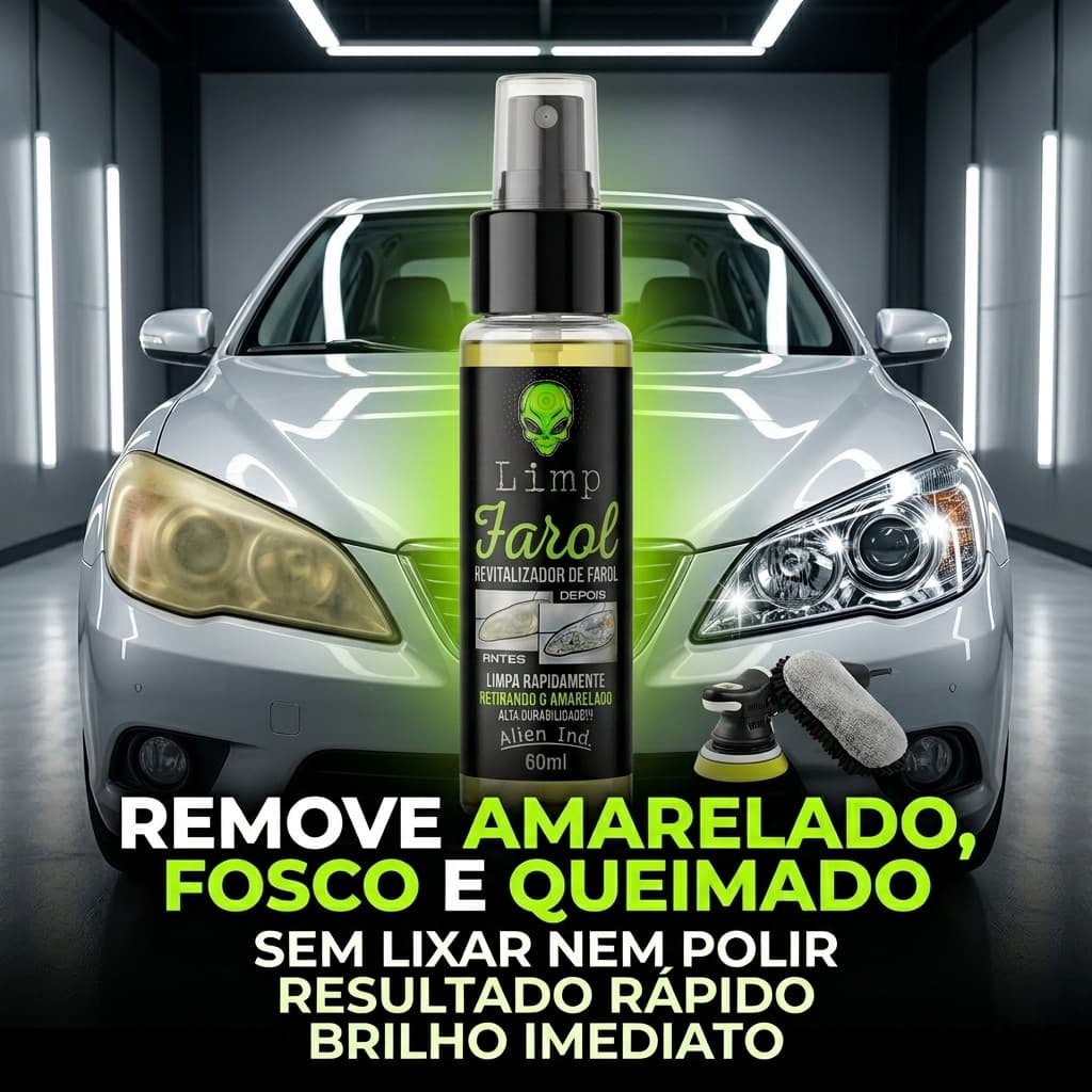 Revitalizador De Farol - Não Precisa Polir Nem Lixar - Remove e Limpa Amarelado