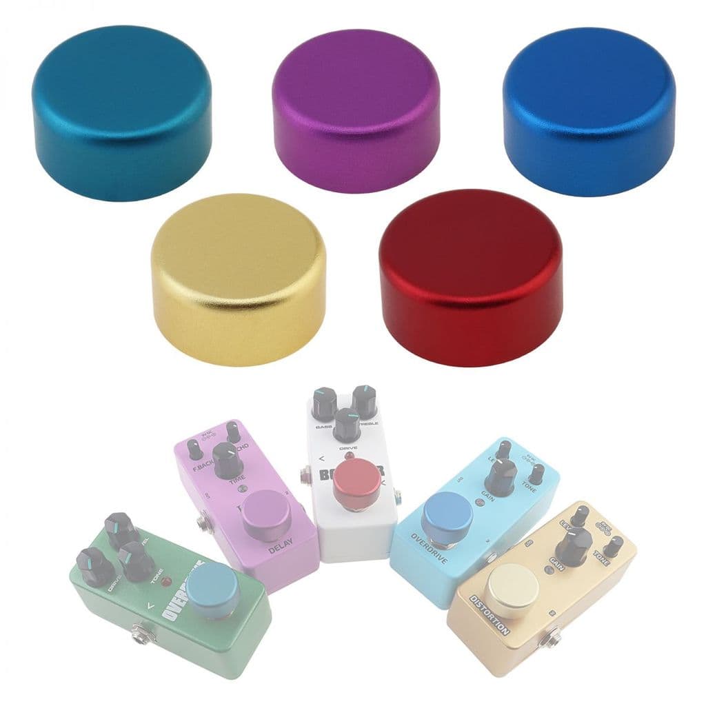 5 Pçs Escudo De Liga De Alumínio Colorido Efeito Guitarra Pedal Interruptor Tampa Proteção