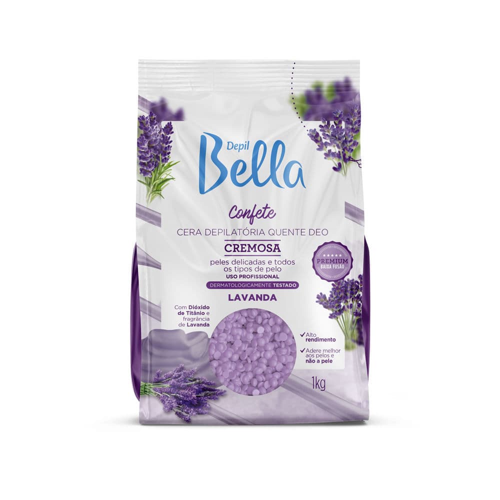 Cera Depilatória Confete Lavanda Alto Rendimento Depil Bella