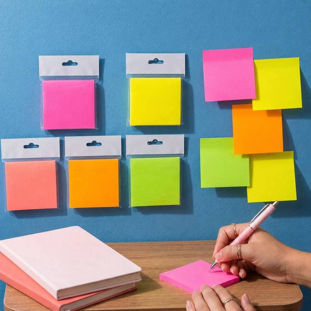 Bloco Adesivo 75x75mm 100 Folhas – Papel para Recados e Organização