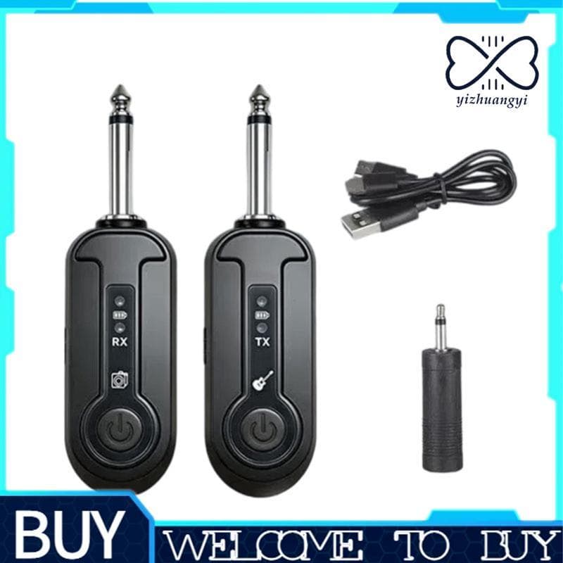 Sistema De Guitarra Sem Fio Recarregável Transmissor Receptor Baixa Latência Amplificador Adaptador Acessórios Kit