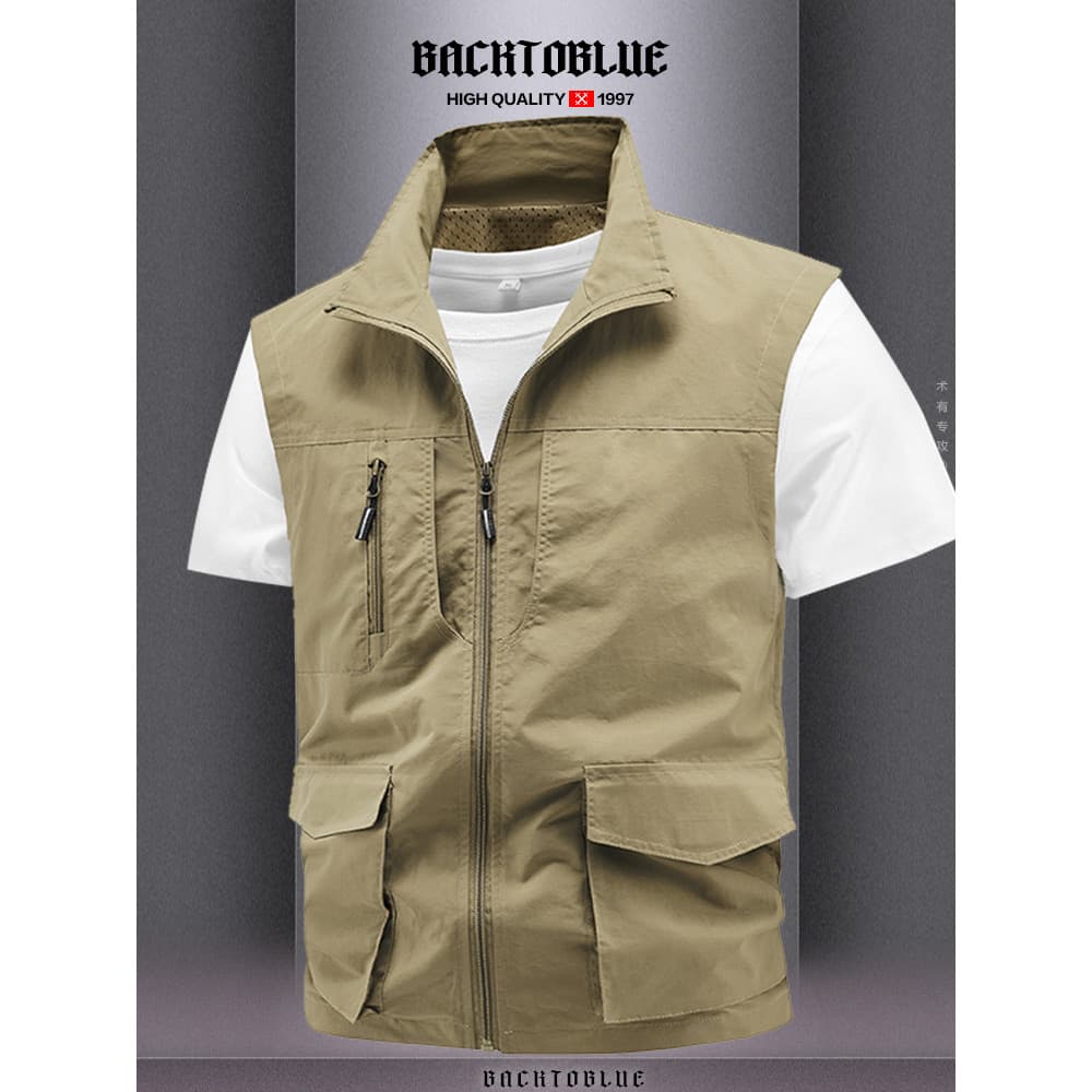 Colete geral masculino ao ar livre solto tamanho grande Casual esportes colete sem mangas jaqueta masculina pesca fotogr