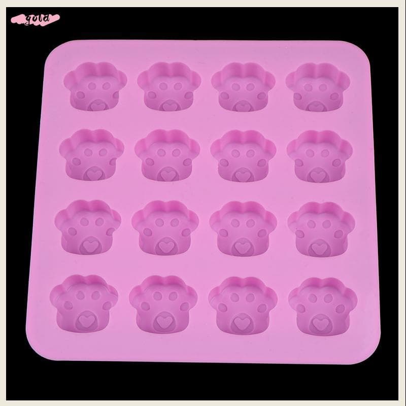 Ouro 16 Buracos Bonito Gato De Estimação Cão Patas Molde De Silicone Biscoito DIY Bolo Decorativo São
