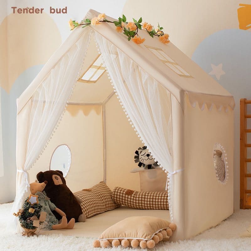 Tenda infantil casa de bonecas interior casa Playhouse meninos meninas jogar princesa pequena casa castelo estilo c