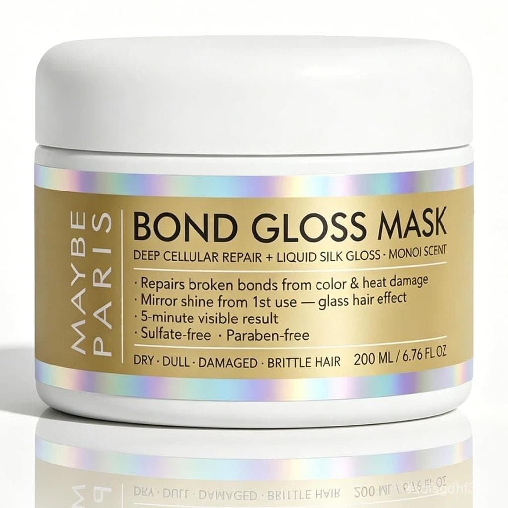 LalenaMaybeParisBondGlossMask, com Queratina Hidrolisada e Ácido Hialurônico, ajuda a fortalecer, suavizar e dar brilho