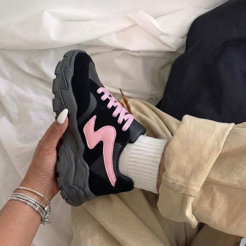 Sapato Tenis Feminino Plataforma Tratorado Sola Alta Novo Modelo Novidade