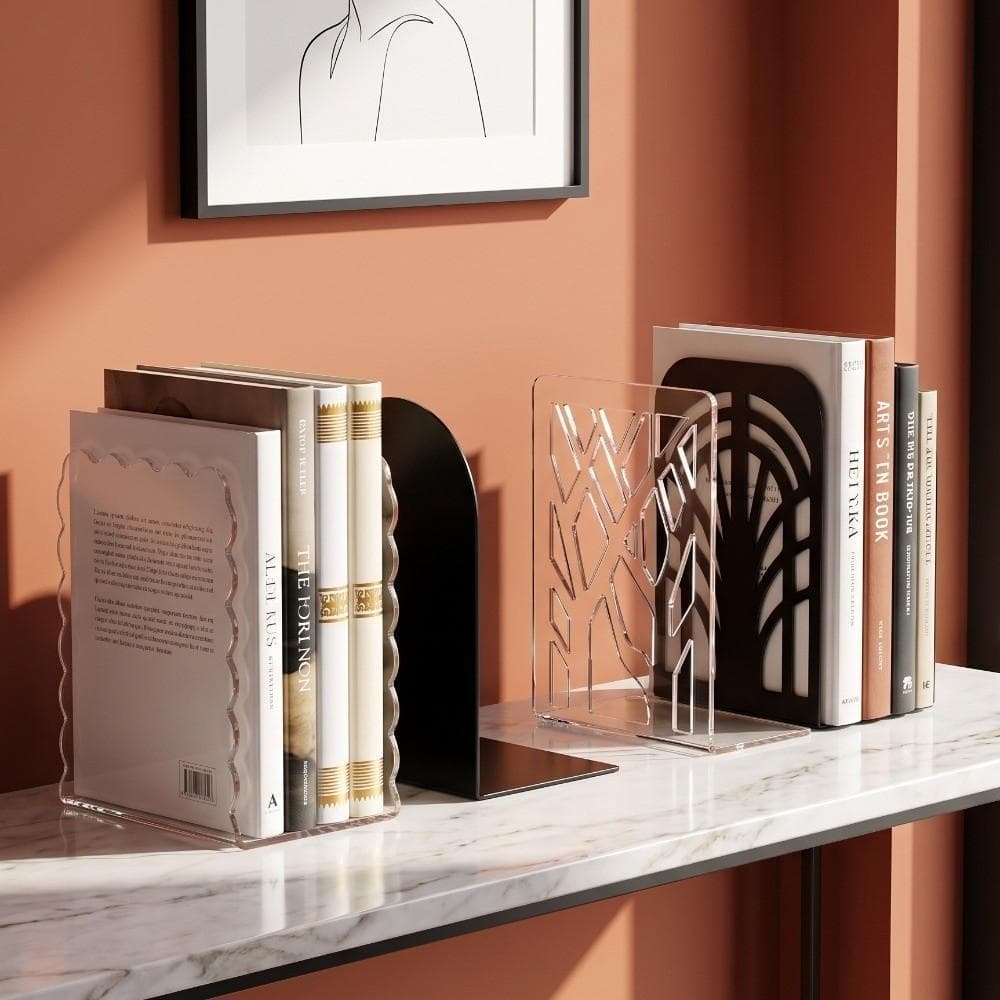 Suporte De Exibição De Livro Acrílico , Rack De Armazenamento De Livros De Mesa Decorativo Que Economiza Espaço , Organi