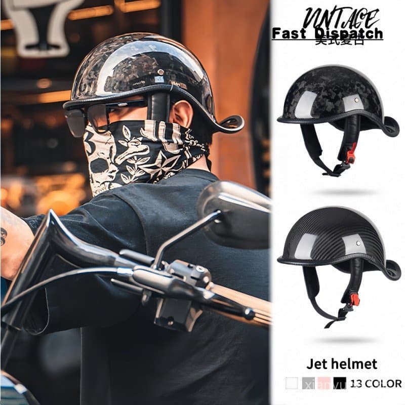 Capacete de motocicleta retro de couro sintético, capacete leve de verão, restaurando estilos antigos. S5F8