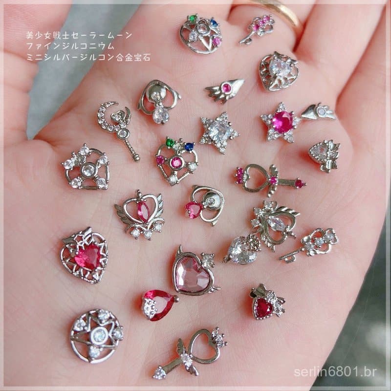 Unhas Decorativas de Pedra para Meninas Bonitas, Adesivo de Unhas com Diamante de Zircônio Prateado, Acessórios Colorido