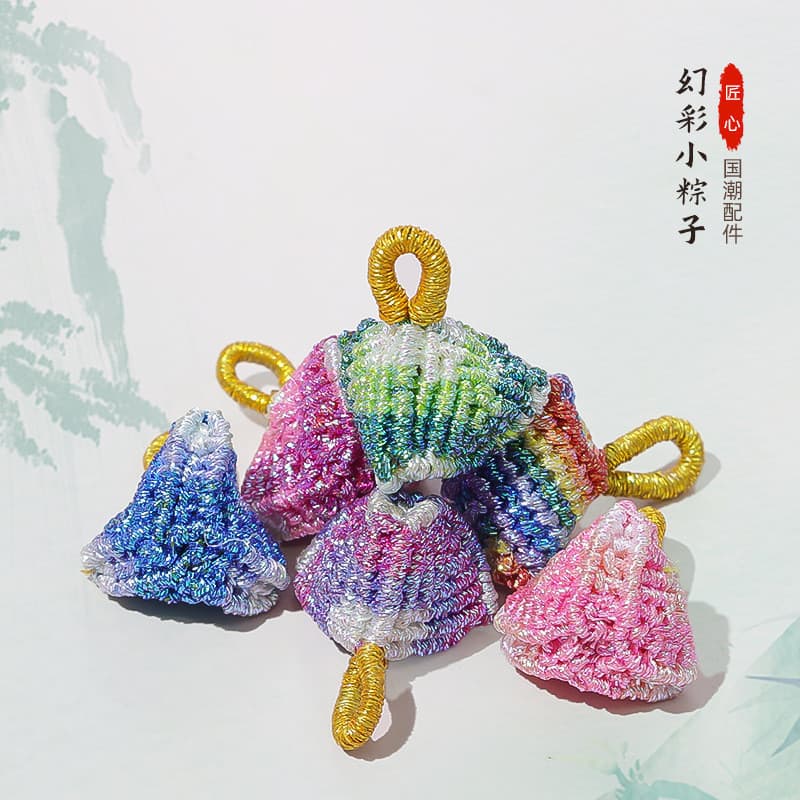 Sinfonia pequena Zongzi acessórios diy artesanal multicolorido corda pulseira estilo chinês Design Original dragão barco