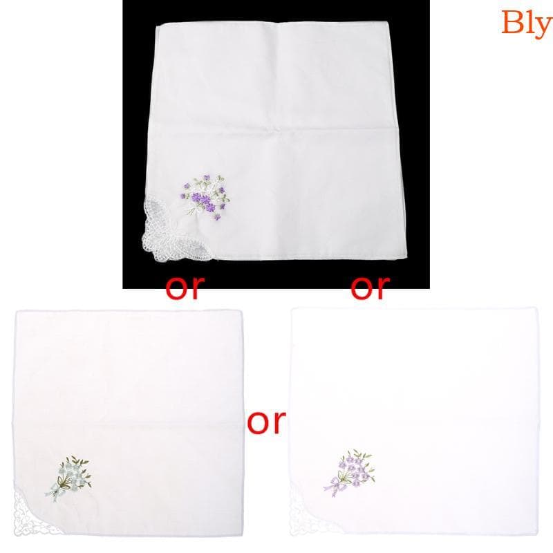 Bly 6 Peças Feminino Lenço Renda Bordado Floral