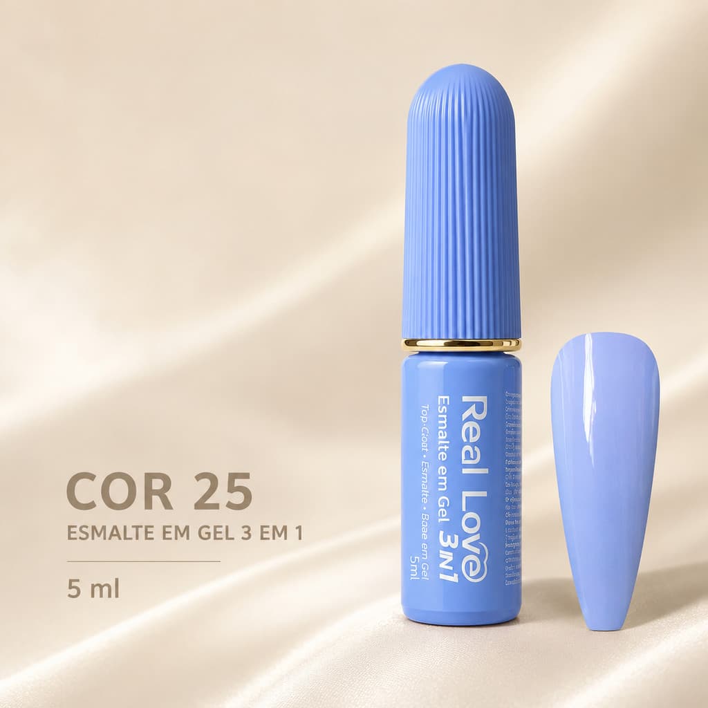 Esmalte em Gel 3 em 1 Real Love Cor 25 5ml