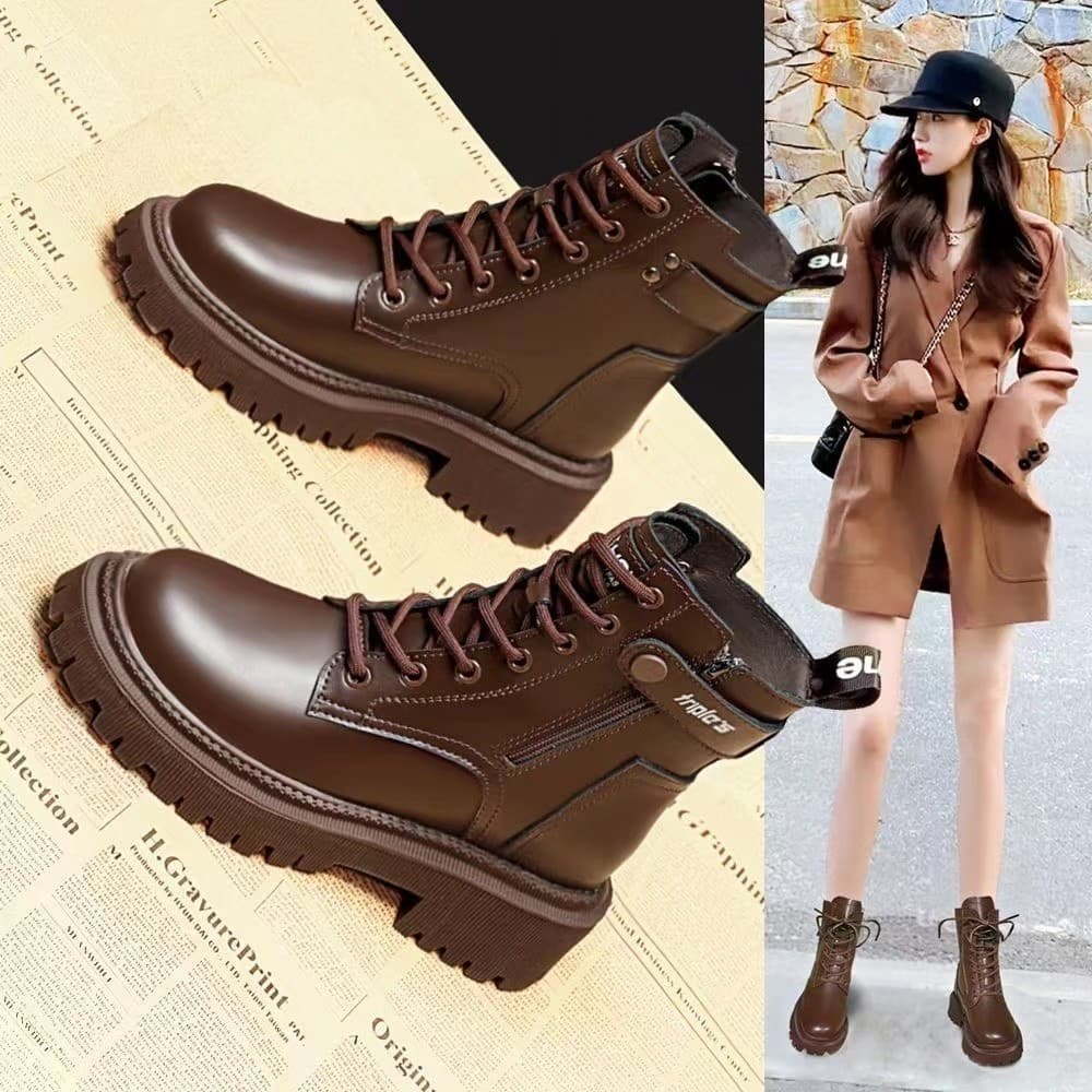 Botas femininas pequenas Martin botas femininas, estilo britânico de sola grossa novo estilo botas curtas femininas, bot