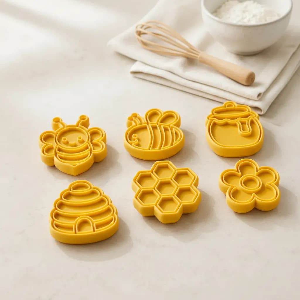 Kit Abelha Mel 6 Cortadores Biscoito Confeitaria Bolacha