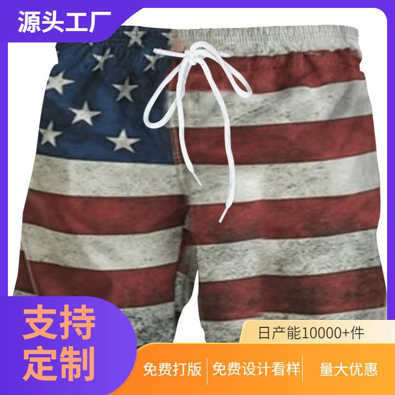 2026 Verão Masculino 3D Impressão Digital Praia Shorts , Americano Águia Careca Estátua Da Liberdade Eua Bandeira Casual