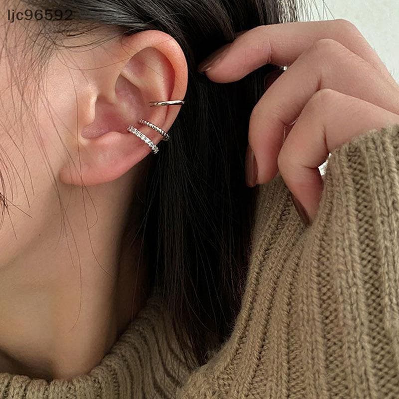 [ljc] 3 Peças de Brincos de Zircônia Elegantes Sem Perfuração, Brincos Falsos de Cartilagem para Mulheres, Joias UL6V